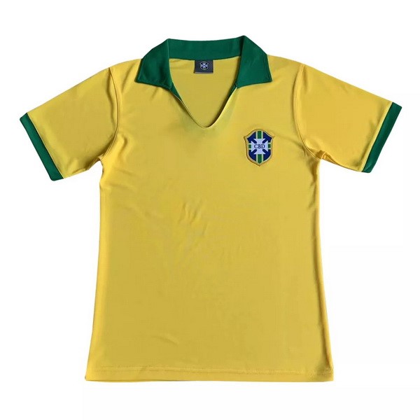 Tailandia Camiseta Brasil 1st Retro 1957 Amarillo